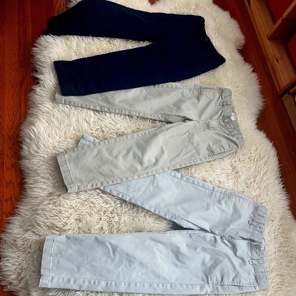 Three Pairs: Boys' Straight Fit Uniform Pants - Cat & Jack, Size 7 - Picture 1 of 2